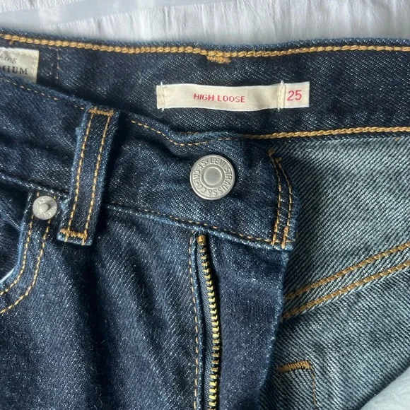 Levi’s High Loose Ribcage dark wash bootcut jeans W25 L31 - Picture 4 of 12